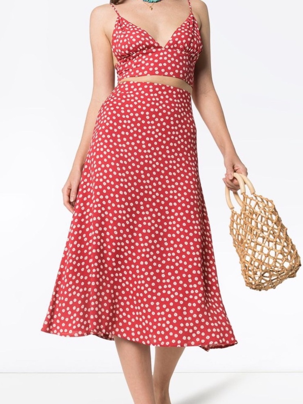 Reformation Red Polka Dot Skirt Set - Picture 9 of 11